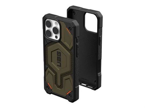 UAG Monarch Pro Kevlar Series - Coque de protection pour téléphone portable - robuste - compatibilité avec MagSafe - polycarbonate, DuPont Kevlar, caoutchouc - élément en kevlar vert - pour Apple iPhone 16 Pro Max
