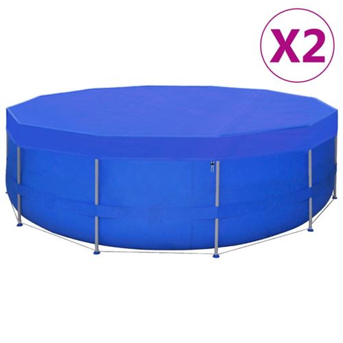 Mercatoxl - Couvertures de piscine 2 pcs pe Ronde 540 cm 90 g/m&sup2;