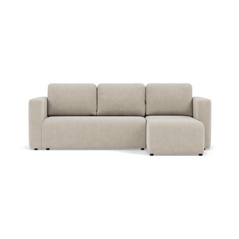 Canopy - canapé d'angle réversible 4 places convertible avec coffre en velours côtelé - Beige - 1