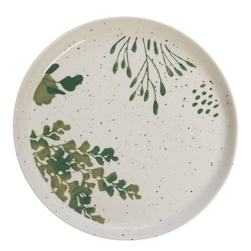 Non Communiqué Vert Assiette À Dessert Lison (Lot De 6) - Amadeus - Blanc - Grès