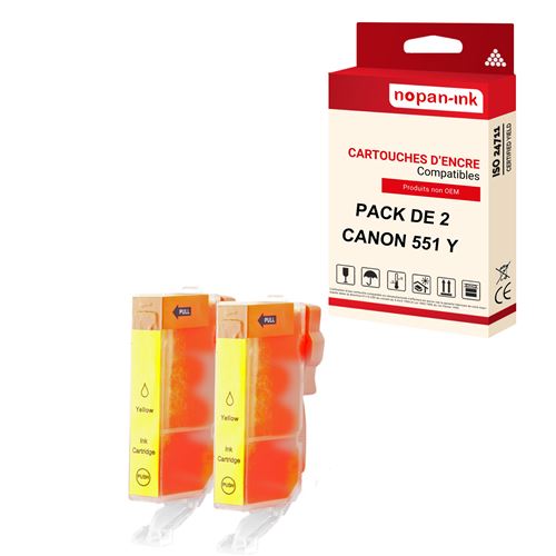 NOPAN-INK - x2 Cartouche compatible pour CANON 551 XL 551XL Jaune ()