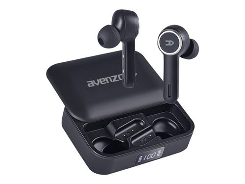 Avenzo AV-TW5007B - Véritables écouteurs sans fil avec micro - intra-auriculaire - Bluetooth - noir