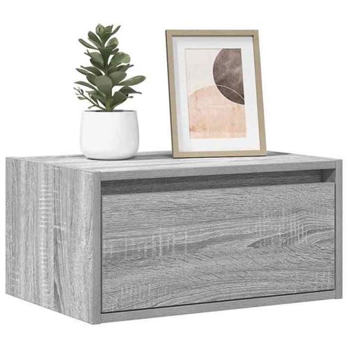 vidaXL - Table de chevet murale - Lot de 2 - Éclairage LED - Gris - Sonoma - Image 3
