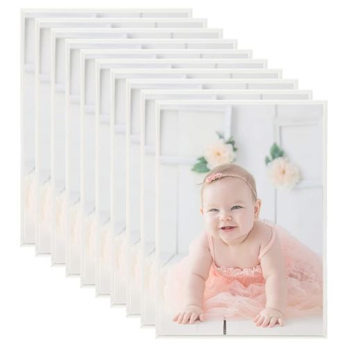 vidaXL Collage de cadres photo 10 pcs de mur table Argenté 15x21cm MDF