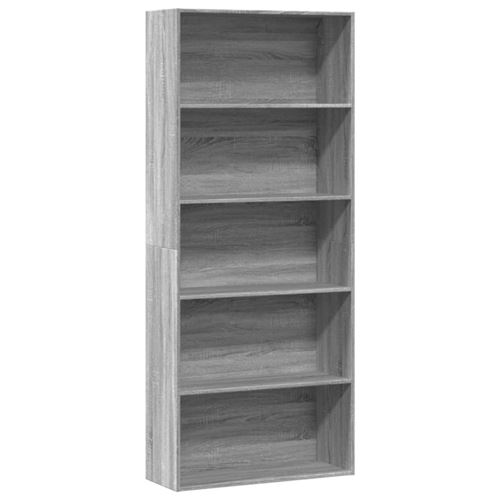 Bibliothèque sonoma gris 80x30x189 cm bois d ingénierie