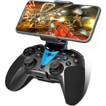 Manette Telephone Android Bluetooth avec Bouton Programmable + Support Smartphone Inclus - Compatible Iphone, Apple TV, iOS, Android, PS4, PS3 et PC Gamer - Jouez à Fortnite, Call of Duty sur Mobile - 1