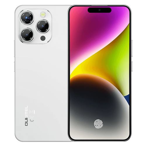 Téléphone Portable Oukitel P1 6.7 16(4+12)Go 256Go 8.2mm Ultra-mince 5150mAh dual sim 4G android 14-blanc