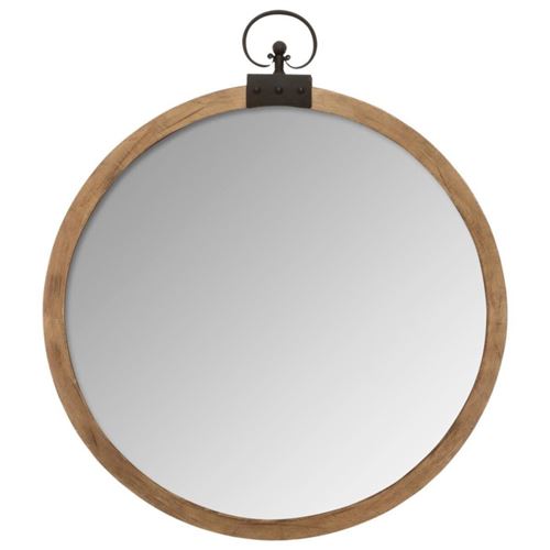 Atmosphera Créateur d'intérieur - Miroir Mural Vintage "Gousset" 73cm Marron