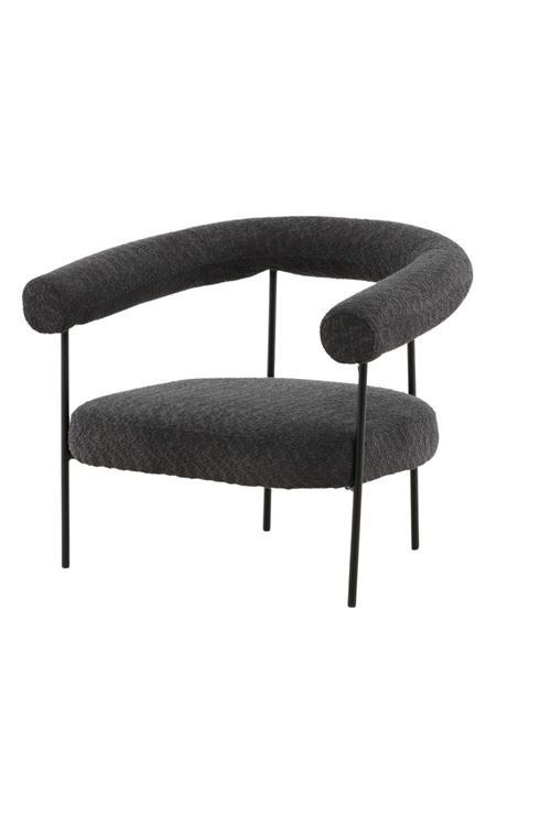 Paris Prix Gris Fauteuil Design Arrondi - Foncé - Image 2