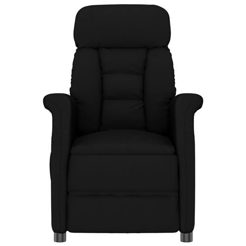 vidaXL Fauteuil de massage Noir Similicuir daim