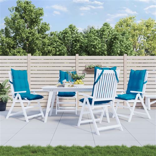Vidaxl Bleu/Clair Coussins De Chaise À Dossier Haut Lot De 4 - Image 3