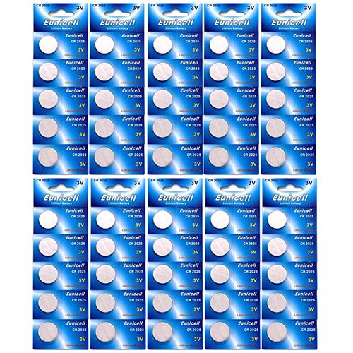 Pack de 50 Piles bouton plates lithium 3V type CR2025 / DL2025 / E-CR2025 / 5003LC - IRIOS -