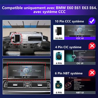 AWESAFE Android 11 [4 Go + 64 Go] Autoradio pour BMW Série 5, E60, E61,  E63, E64, Série 3 E90, E91, E92, avec écran Tactile de 8,8 Pouces,  Carplay/Android Auto/Bluetooth/WIFI/4G[2004-2008] : : High-Tech