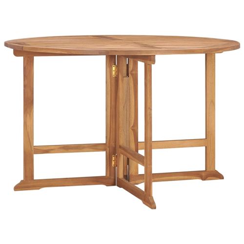 Non Communiqué Marron Table À Dîner De Jardin Pliable Ø110x75 Cm Bois Massif De Teck