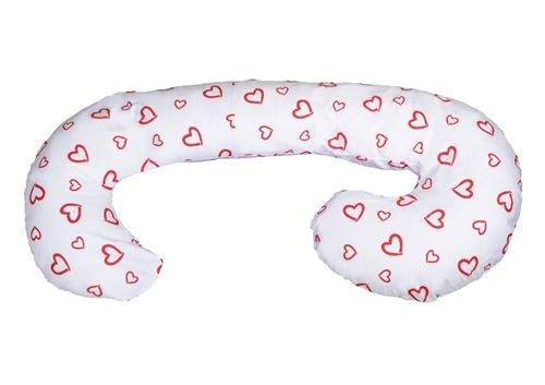 Coussin usages multiples coeurs rouges