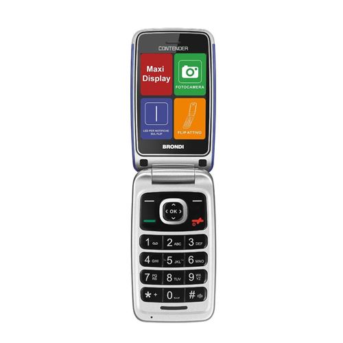 Brondi Contender 7,62 cm (3 ) Bleu Téléphone pour seniors
