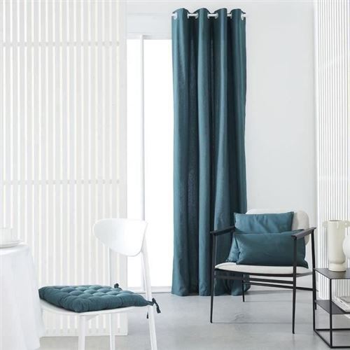 Rideau A Oeillets - Today - 140X240Cm - 100% Coton - Paon