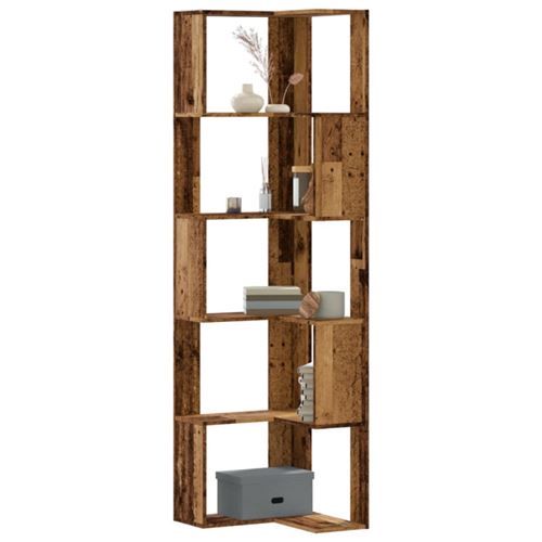 Vidaxl Bibliothèque D'angle 50X50x179 Cm Vieux Bois - Image 3