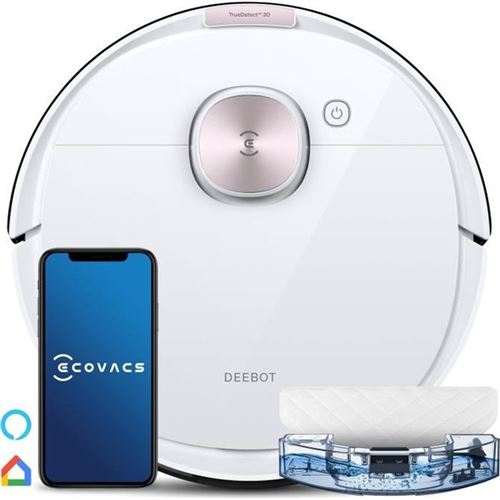 Aspirateur Robot Laveur Ecovacs Deebot OZMO T8 Pure - Navigation laser dToF- évitement intelligent des objets- autonomie de 180min