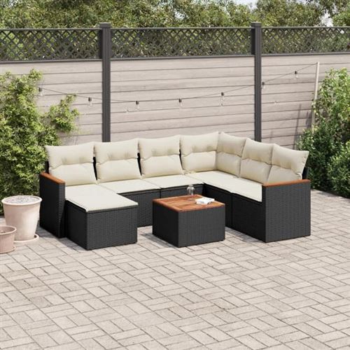 Non Communiqué Noir Salon De Jardin Modulable Vidaxl Rotin 8 Pieces X 61.5 X 69 7 Personnes