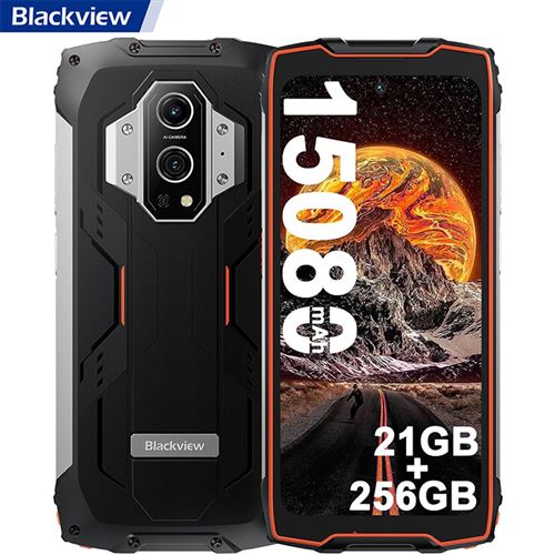 Blackview BV9300 Téléphone Portable Incassable G99 120Hz 12Go+256Go 15080mAh 50MP IP68 Dual SIM (100M Flashlight) - Orange