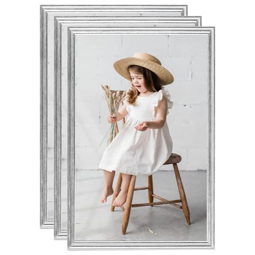 vidaXL Collage de cadres photo 3 pcs de mur table Argenté 70x90 cm MDF