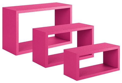 HOMEMANIA Étagère Trittico - Fuxia - 45 x 27 x 15,5 cm -