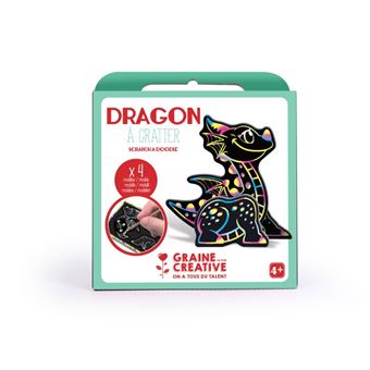 Boite 4 Cartes A Gratter 3d Assorties Design Dragon