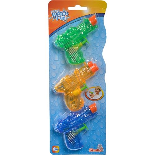 Simba Toys 107272301 - Ensemble de 3 pistolets à eau Bleu-Orange-Vert