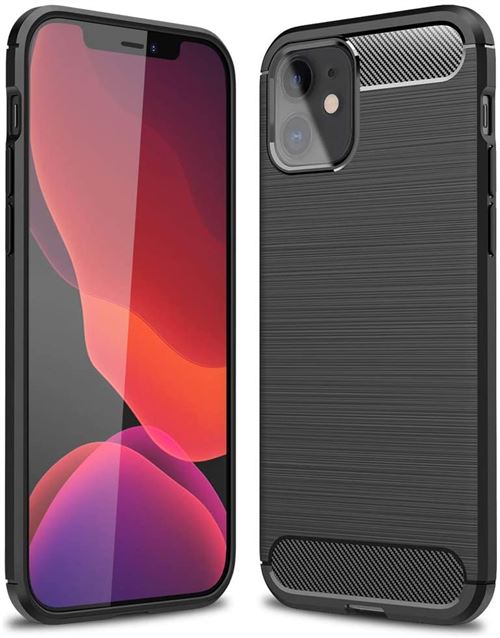 Coque brossée noire pour Apple iPhone 12 PRO 6,1 pouces 2020 Antichoc XEPTIO