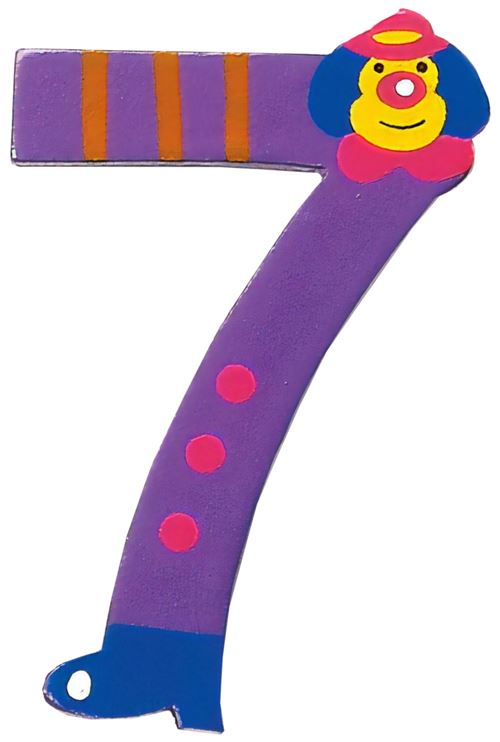 Small Foot chiffre 7 Bois de clown 8 cm