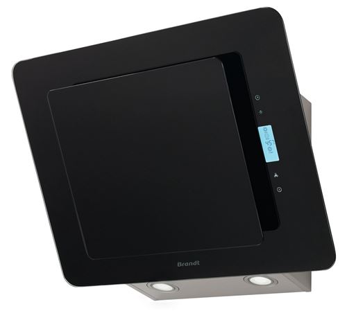 Brandt BHV6661B - Kap - schouwkap - breedte: 60 cm - diepte: 39.4 cm - luchtafvoer en recirculatie - zwart