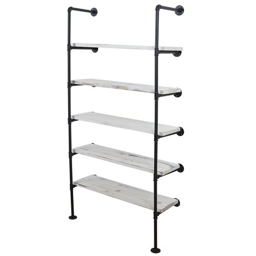 Étagère de rangement MENDLER HWC-C45, design industriel 165x80x28cm blanc