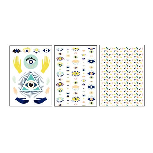 DIY - Loisirs Créatifs Modelage - 3 Planches de Transferts - Evil Eye