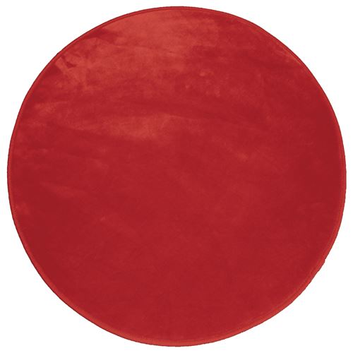 Tapis rond (0) 90 cm velours uni louna Rouge