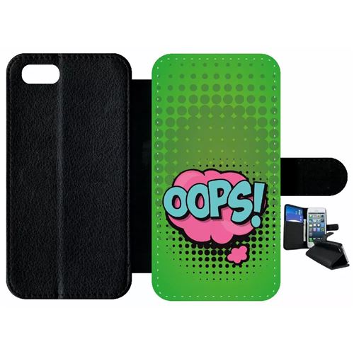Etui À Rabat Apple Iphone 7 Oops Fond Vert