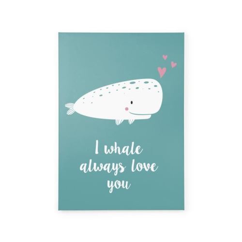TANUKI Toile tendue Baleine I whale always love you - 70x50 cm