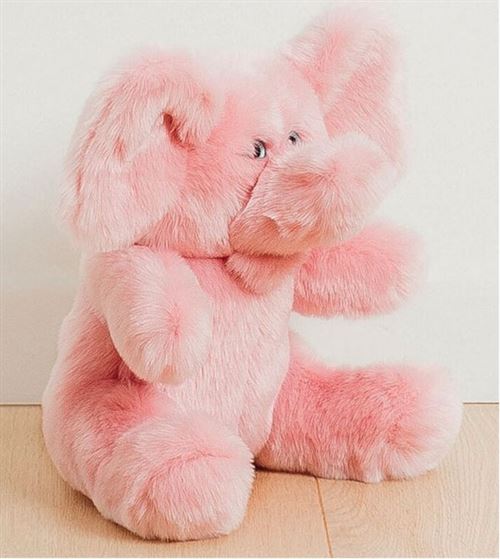 Eléphant Victor rose 25 cm La Pelucherie