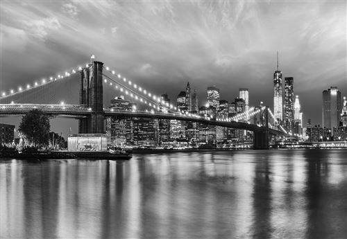 Komar Fototapete "Brooklyn B/W - Größe 368 x 254 cm" bedruckt glatt Wohnzimmer, Schlafzimmer