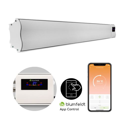 Radiateur Infrarouge Klarstein Cosmic Beam Smart 30 Contrôle Par App 3000 W Blanc