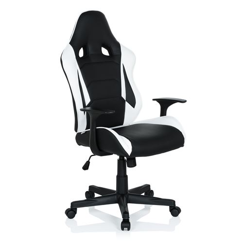 Chaise Gaming Chaise De Bureau Gt Racer Matiere Synthetique Noir Blanc Hjh Office Achat Prix Fnac