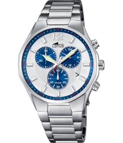 Lotus Montre Homme 10125/5 ChronographeBleu, Argent, Blanc