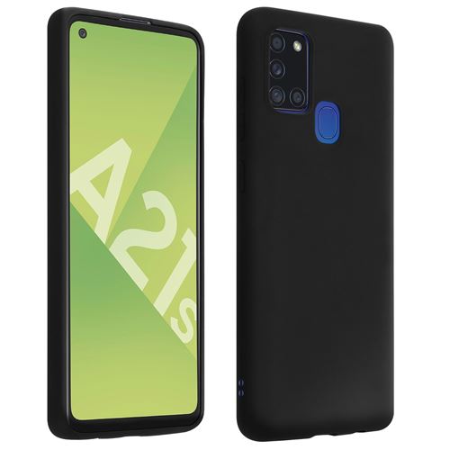 Avizar Coque pour Samsung Galaxy A21s Silicone Gel Flexible Ultra-fine et Légère Noir