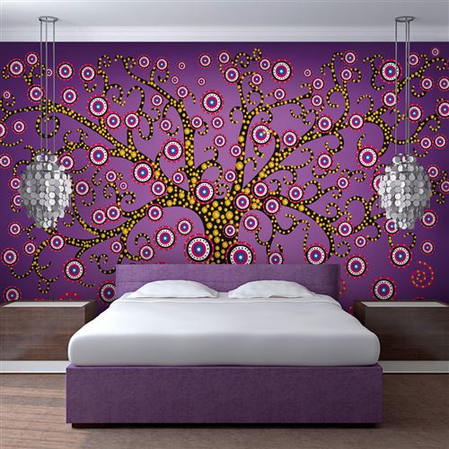 Papier peint abstraction: arbre (violet)-Taille L 200 x H 154 cm