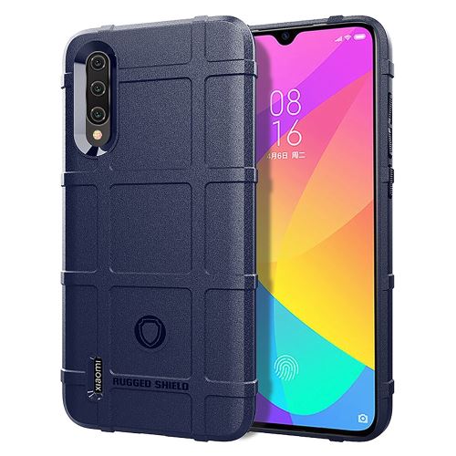 Coque en TPU grille carrée anti-choc bleu pour votre Xiaomi Mi CC9/CC9 Meitu Edition