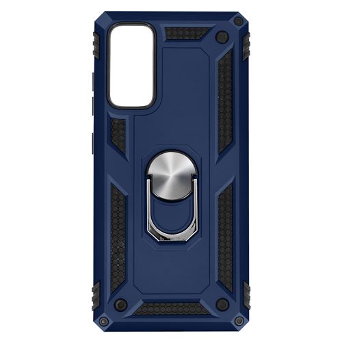 Coque pour Samsung Galaxy S20 FE Antichoc Bi-matière Bague Support Vidéo bleu nuit