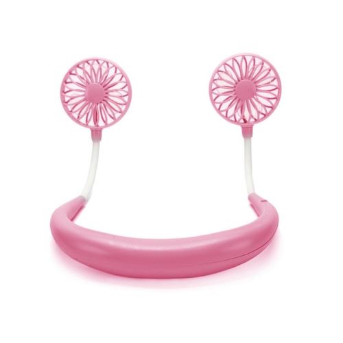 ventilateur du cou ventilateur portable USB rechargeable ventilateur sport Rose