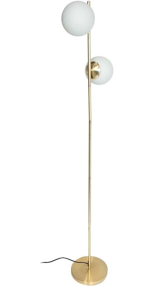 The Home Deco Light - Lampadaire rétro doré et verre opaque
