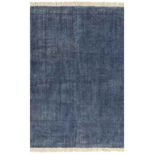 vidaXL Kelim vloerkleed 120x180 cm katoen blauw