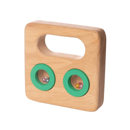 Manhattan Toy hochet junior 9,1 cm bois clair/vert